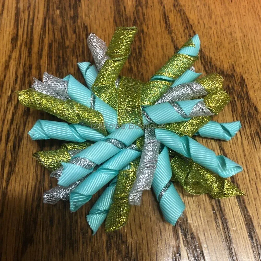 Mint & Glitters Korker Bow    4B2097  Handmade NWT Boutique